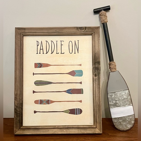 Other - Nautical Theme Home Decor-Paddle On Print & Decorative Oar